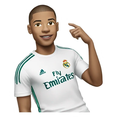 Mbappe with Real Madrid t-shirt  sticker