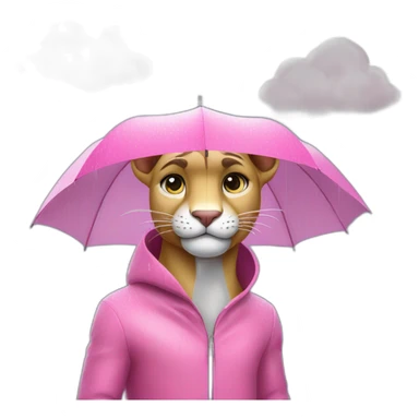 pink panther under rain and clouds sticker