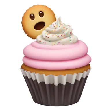 Cupcake with a sugar cookie on top sticker