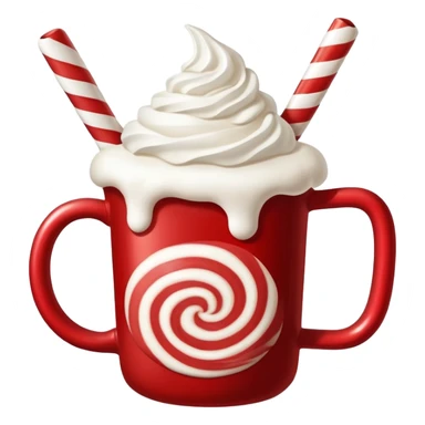 Steaming peppermint hot cocoa in a festive holiday mug sticker