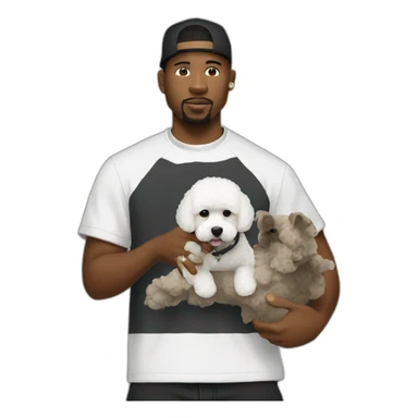 rappers men with bichon sticker
