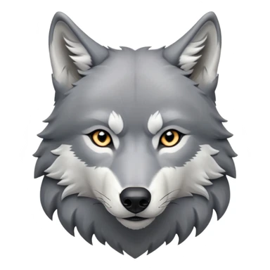 cinematic-noble-realistic-wolf-portrait-emoji,-poised-and-regal,-with-a-strong,-lean-build-and-a-sleek,-well-groomed-fur-of-grey-and-white,-deep-set-soulful-piercing-eyes,-simplified-yet-sharp-and-sophisticated-features,-highly-detailed,zoomed out showing shoulders sticker