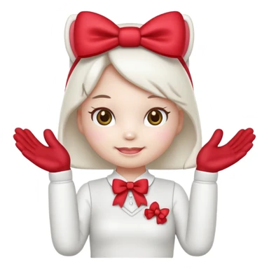 hello kitty holding up 67 in both hands sticker