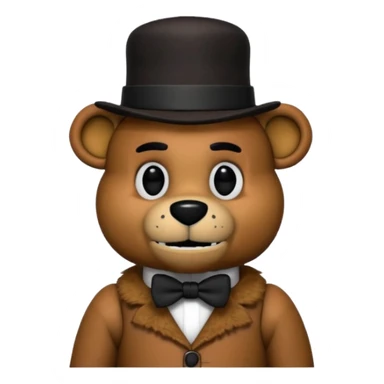 Freddy Fazbear with black and tiny hat from Five Nights At Freddy's Movie sticker