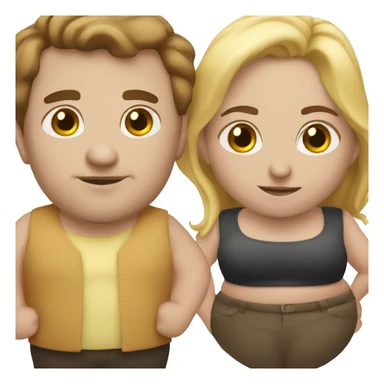 A couple of fat people  sticker