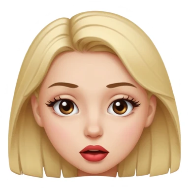 Me puedes hacer un emoji de una chica mordiendose el labio sticker