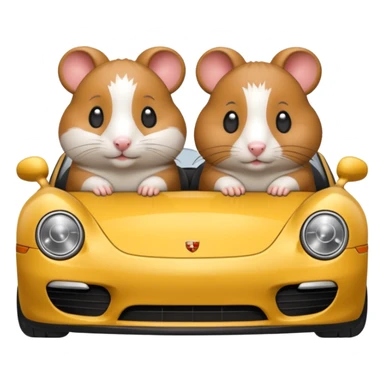 2 Hamsters in a Porsche  sticker