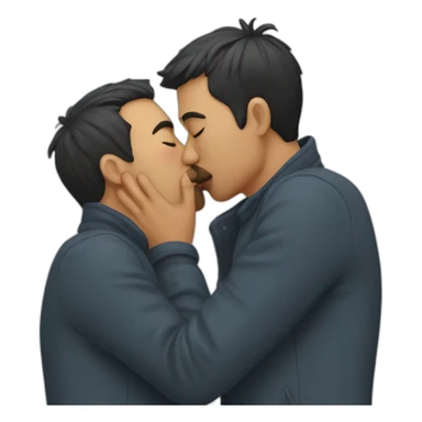 men kissing sticker