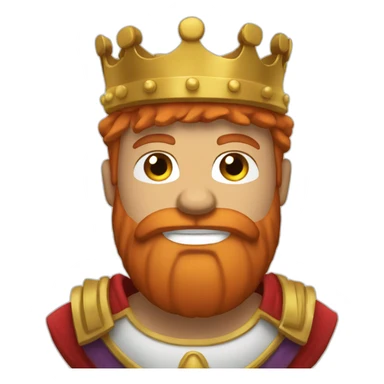 King with red beard and bucket hat sticker