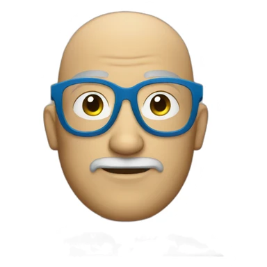 bald men with beard and blue glasses sticker