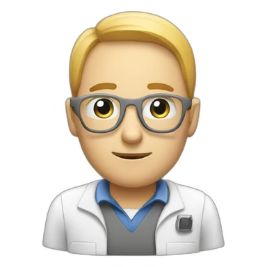 A overworked white male tech support engineer sticker