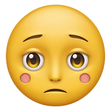 A yellow skinned circular emoji with a neutral expression with staring eyes sticker