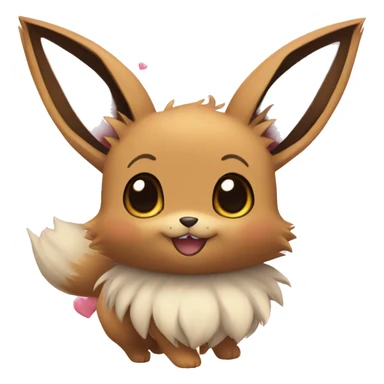 Eevee Pokemon with pink hearts around face sticker