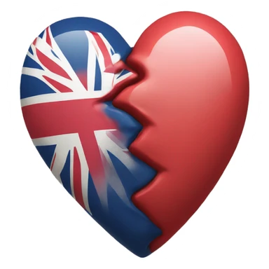 Half US and half UK heart  sticker