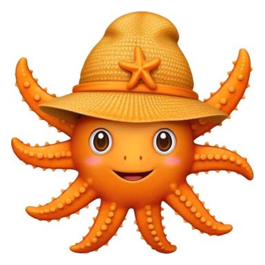 starfish with a hat sticker