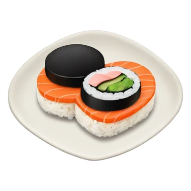 Heart shaped sushi sticker