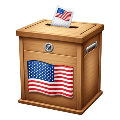 voting ballot box with American flag sticker
