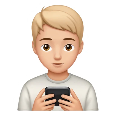 a teen looking at phone screen sticker