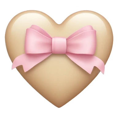 Beige Heart with light pink bow  sticker