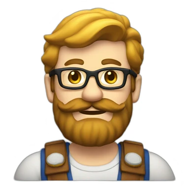 Super Mario nerd with beard sticker