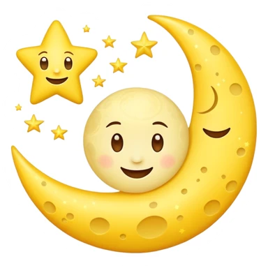 Moon star cute  sticker