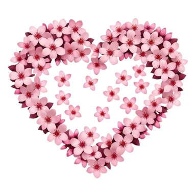 Heart of sakura cherry flowers sticker