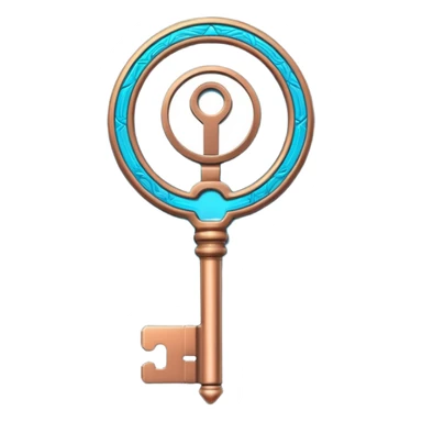cyber neon bronze key sticker