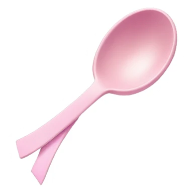 Spoon with pink pastel ribbon sticker