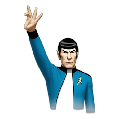 Spock with the Vulcan salute with Starfleet blue uniform (Star Trek) sticker