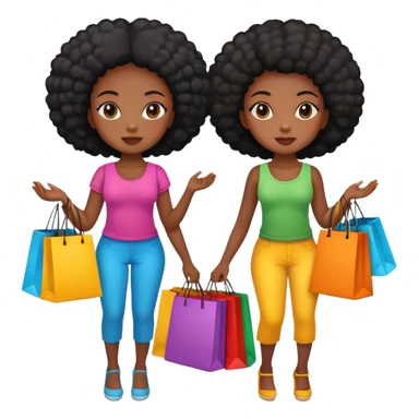 Two black girls shopping sticker
