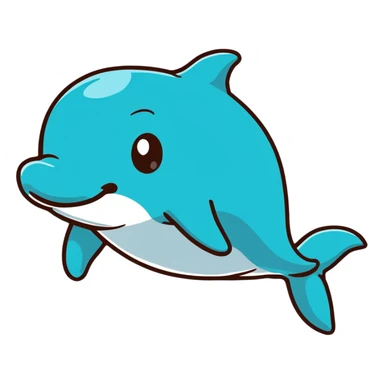 smiling dolphin sticker