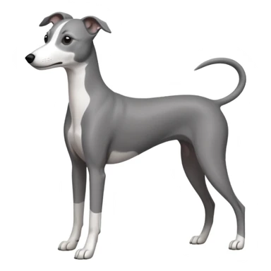 Dark grey and white whippet sticker