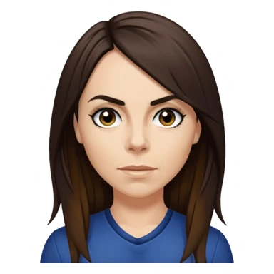 Melanie C with dark brown long hair sticker