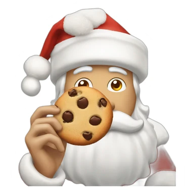 santa claus eating a chocolate chip cookie sticker