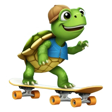 Turtle riding skateboard sticker