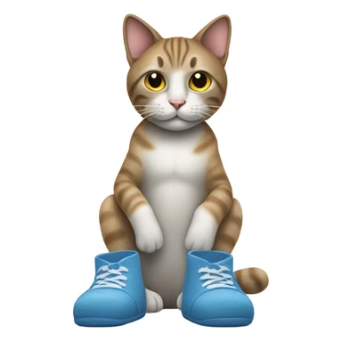Cat holding slippers sticker
