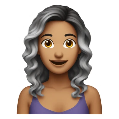 Happy Latina woman with ombré haie sticker