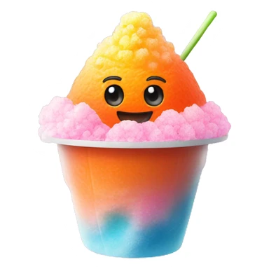 realistic pink and orange hawaiian shaved ice sticker