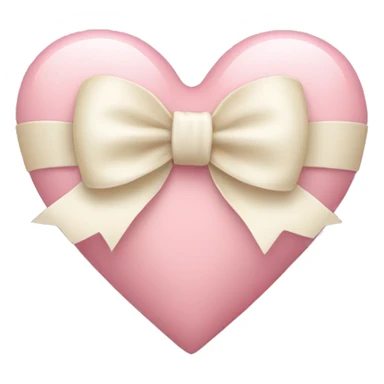 light pink heart with cream bow sticker