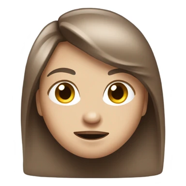 Sassy emoji with white skin and brown hair sticker