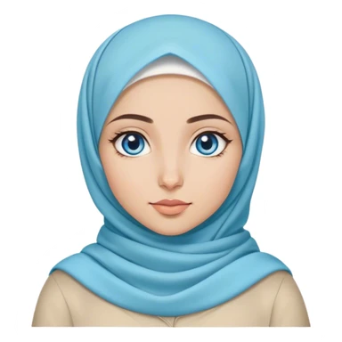 Turkish beautiful finish Konya girl blue eyes with spring design hijab  sticker