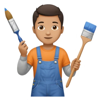 a man painting a wall   sticker