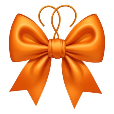 Orange heart bow sticker