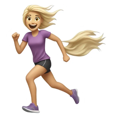 Blonde girl running  sticker