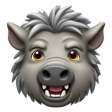 A wild ferocious grey boar sticker