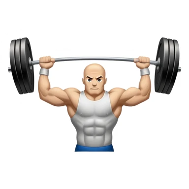 Powerlifting emblem featuring a stylized barbell with heavy weights on each side, flanked by muscular arms gripping the bar. The design is bold and dynamic, symbolizing strength and determination. The background is minimal, focusing on the emblem itself, with a sleek and professional look.  sticker