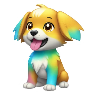 Colorful Gardient Shiny Electric Dog Pokémon sticker