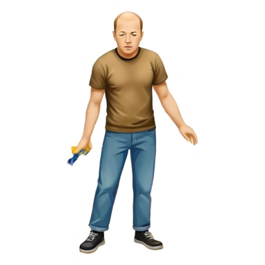 Jackson pollock flicking paint on the floor sticker