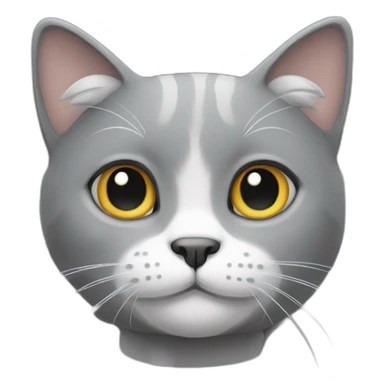grey cat with white mustache sticker
