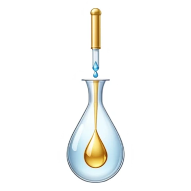 pipette positioned above a golden drop with a dollar sign inside the drop sticker